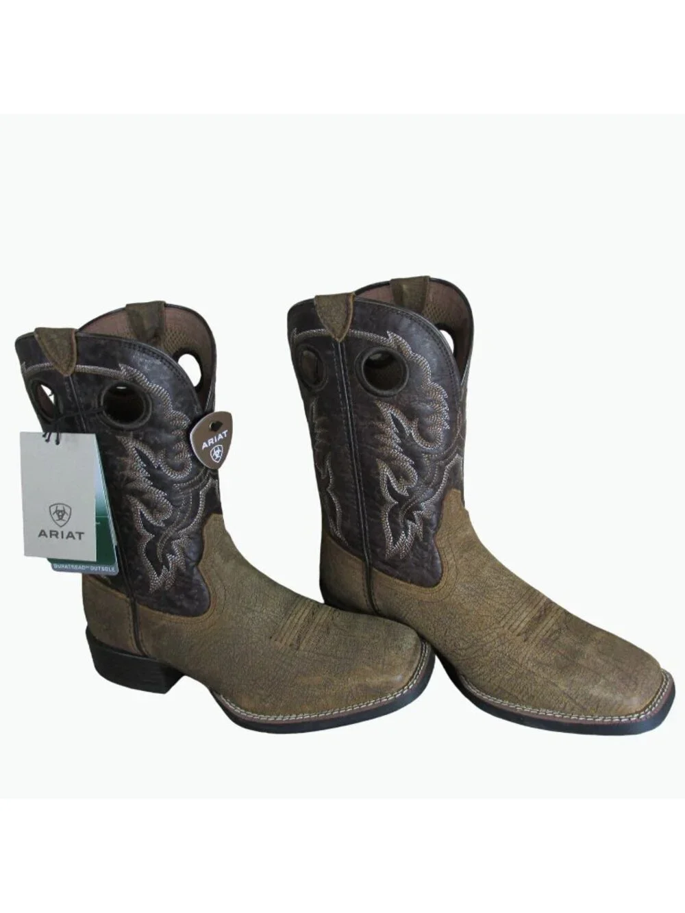 Ariat Men's 9.5EE Sport Buckout Western Boot- Rough Ginger/Rusted Iron